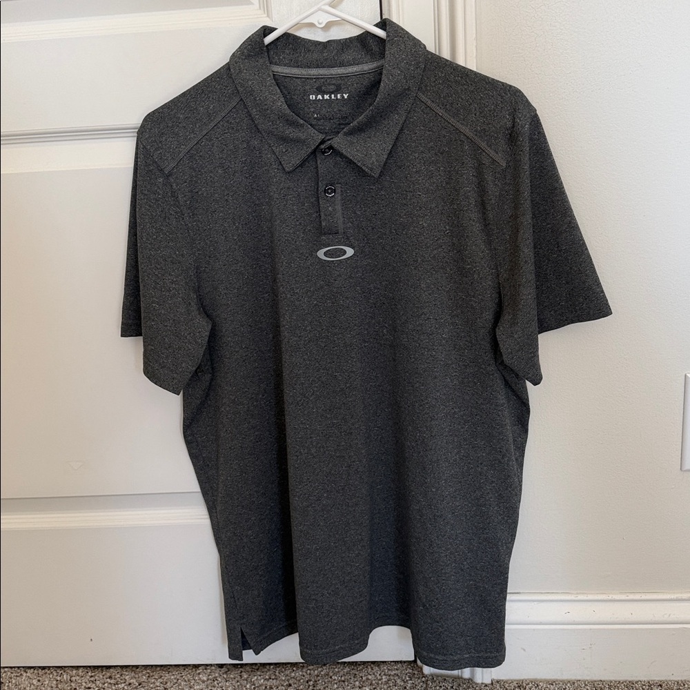 Men’s Oakley Charcoal Polo Shirt, Large, EUC